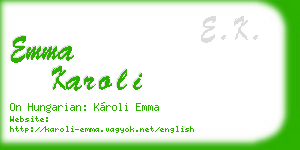 emma karoli business card
