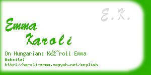 emma karoli business card